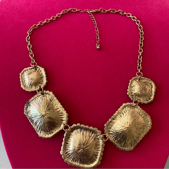 Statement Necklaces | Gold Tone Light Brown Stones| Size Long 17.50" Adjustable - Picture 7 of 8